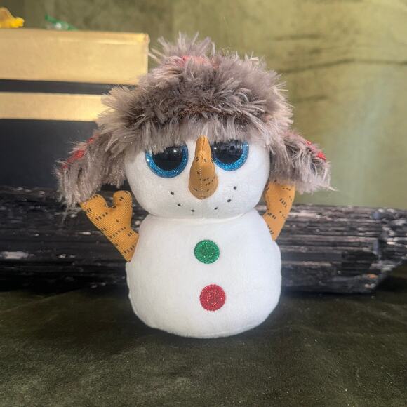 Vintage 2000s Ty Buttons Snowman Beanie Baby Plush EUC Collectible Holiday Decor - Picture 4 of 5